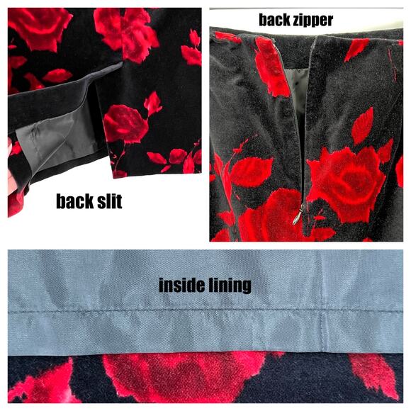 Talbot's Petites Velvet Skirt Women's 12P Whimsigoth Fairy Grunge Vamp Moody Y2K - Picture 4 of 6